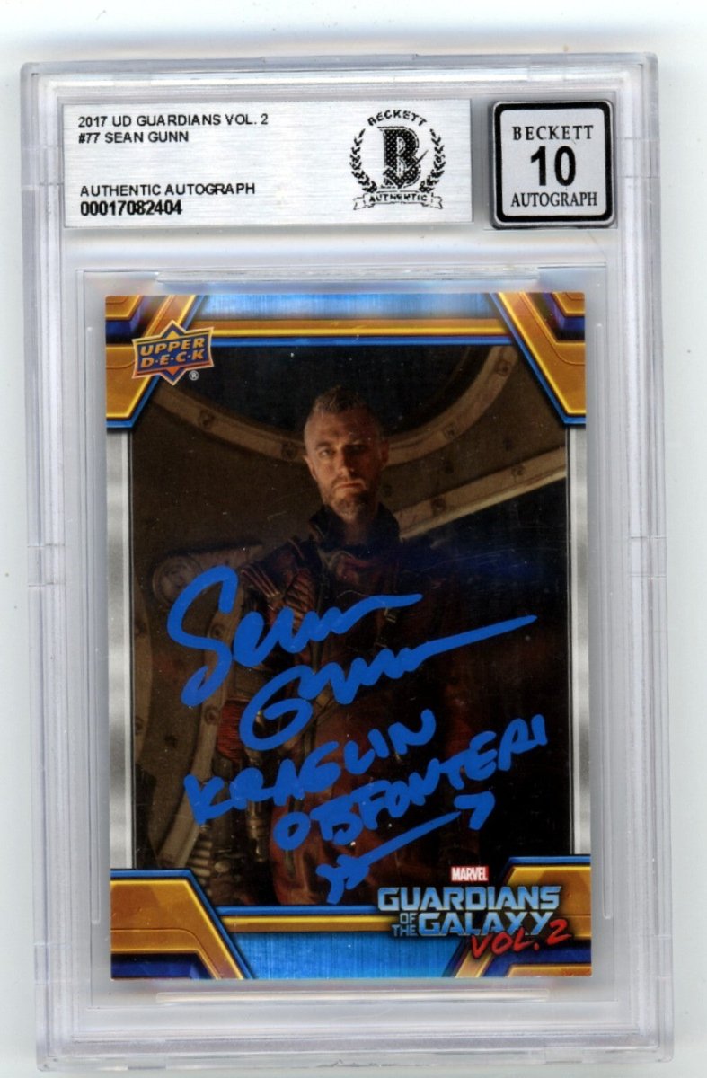 Sean Gunn 2017 UD Guardians of the Galaxy Signed w/ Kraglin Beckett BGS 10 Auto