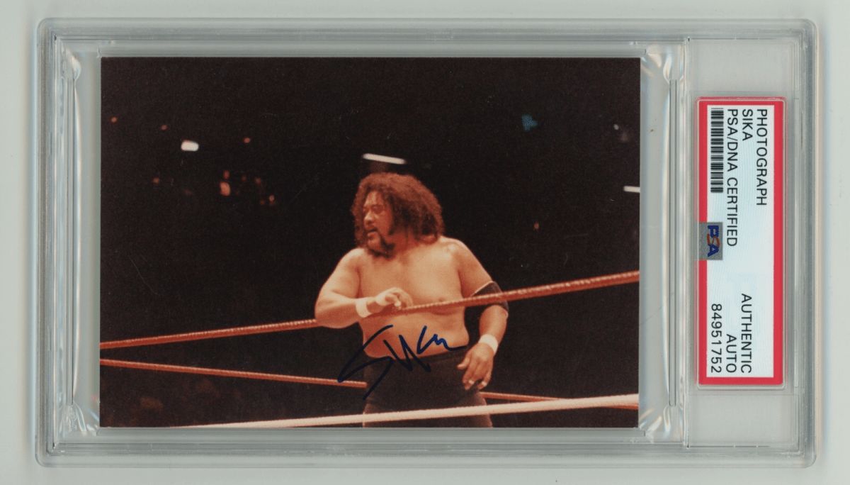 Sika Anoa'i Signed Original Vintage Photo PSA DNA Authentic Wild Samoans HOF B