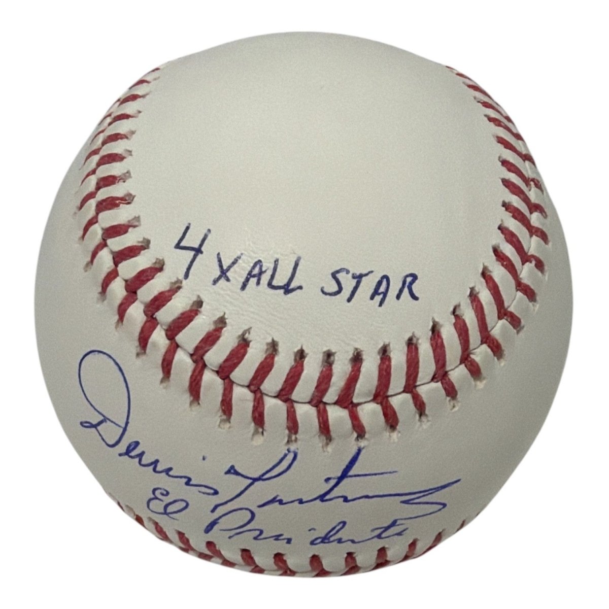 Dennis Martinez Signed Autographed ROMLB Baseball w/ 3x Ins Stat JSA Witness COA