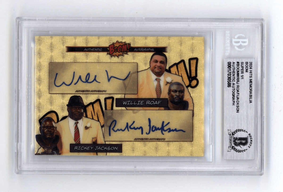 Willie Roaf & Rickey Jackson 2024 Hits BOOM Super #1/1 Dual Signed BGS BAS Auto