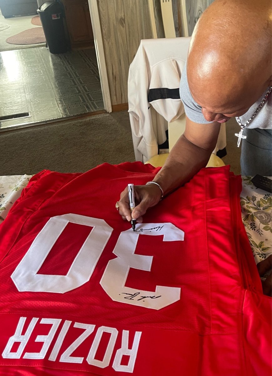 Mike Rozier Signed Nebraska Custom Jersey w/ Heisman 83 Beckett Witness BAS COA