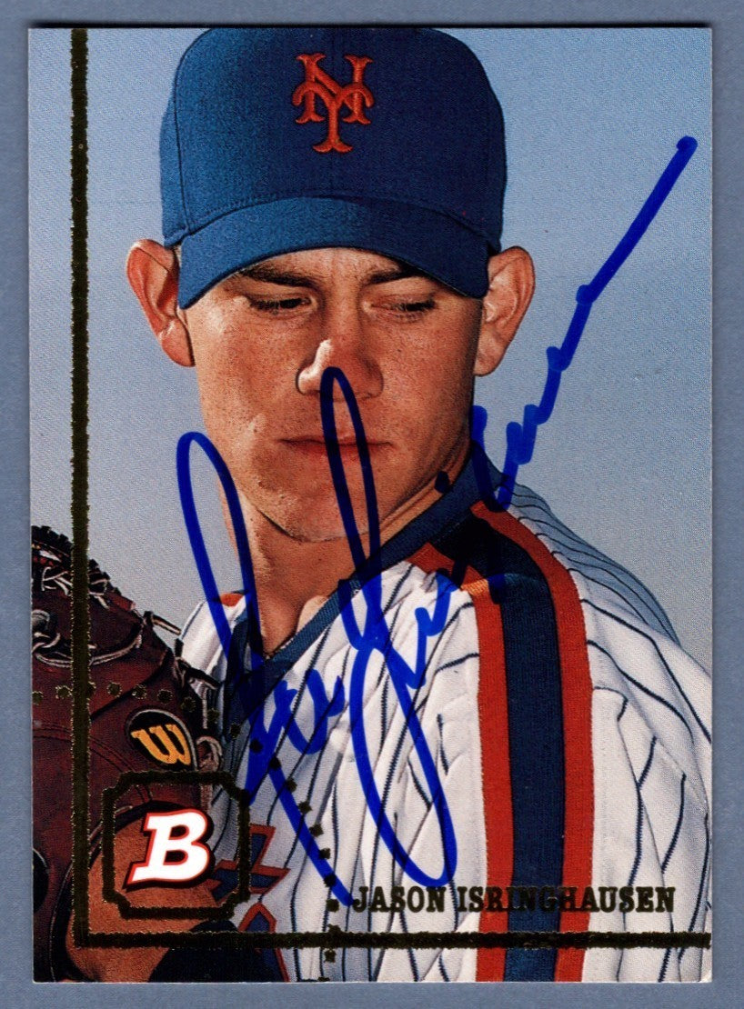 Jason Isringhausen Signed Autographed 1994 Bowman #326 Rookie RC LSCM COA Mets