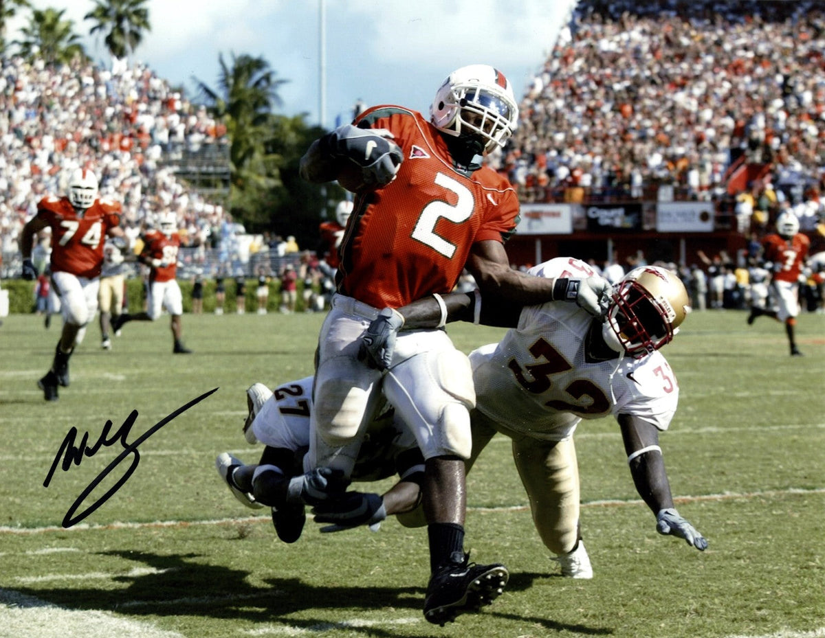 Willis McGahee Signed Autographed Miami Hurricanes 8x10 Photo LSCM COA #4