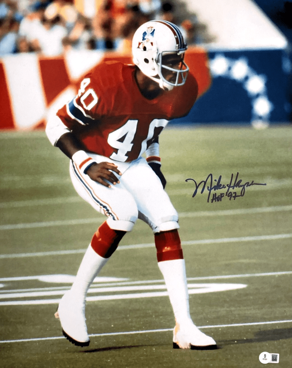 Mike Haynes Signed NE Patriots 16x20 Photo w/ HOF 97 Beckett Witness BAS COA