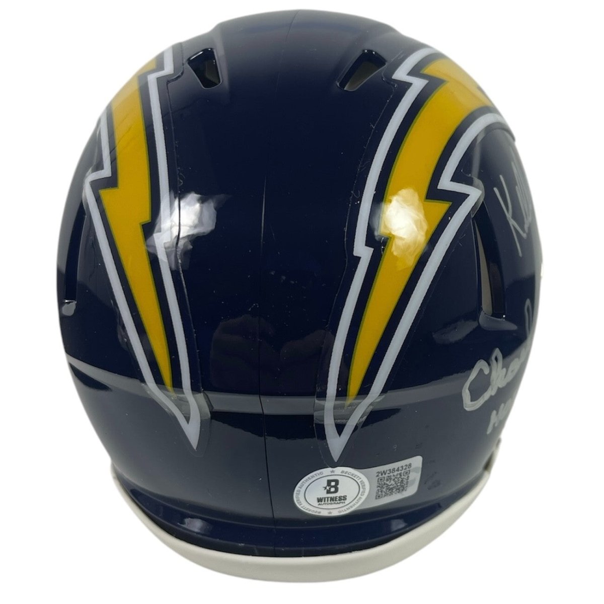 Kellen Winslow &amp; Charlie Joiner Signed Chargers TB Mini Helmet w/ HOF BAS COA