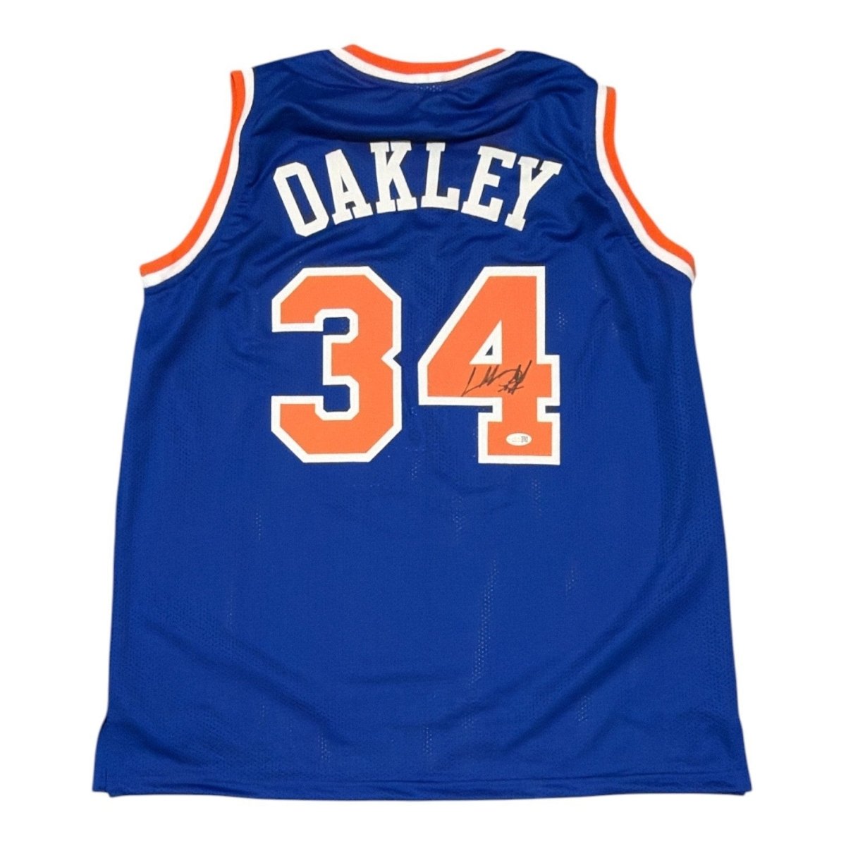 Charles Oakley Signed Autographed New York Knicks Custom Jersey JSA Witness COA
