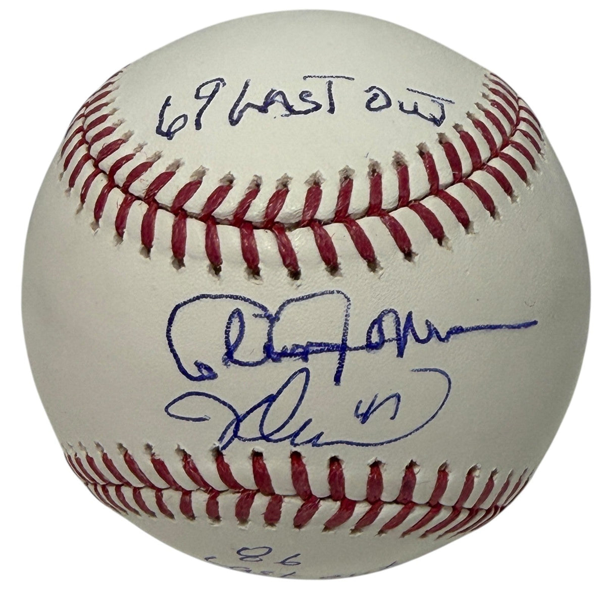 Cleon Jones &amp; Jesse Orosco Dual Signed ROMLB Baseball w/ Last Out WS JSA Wit COA