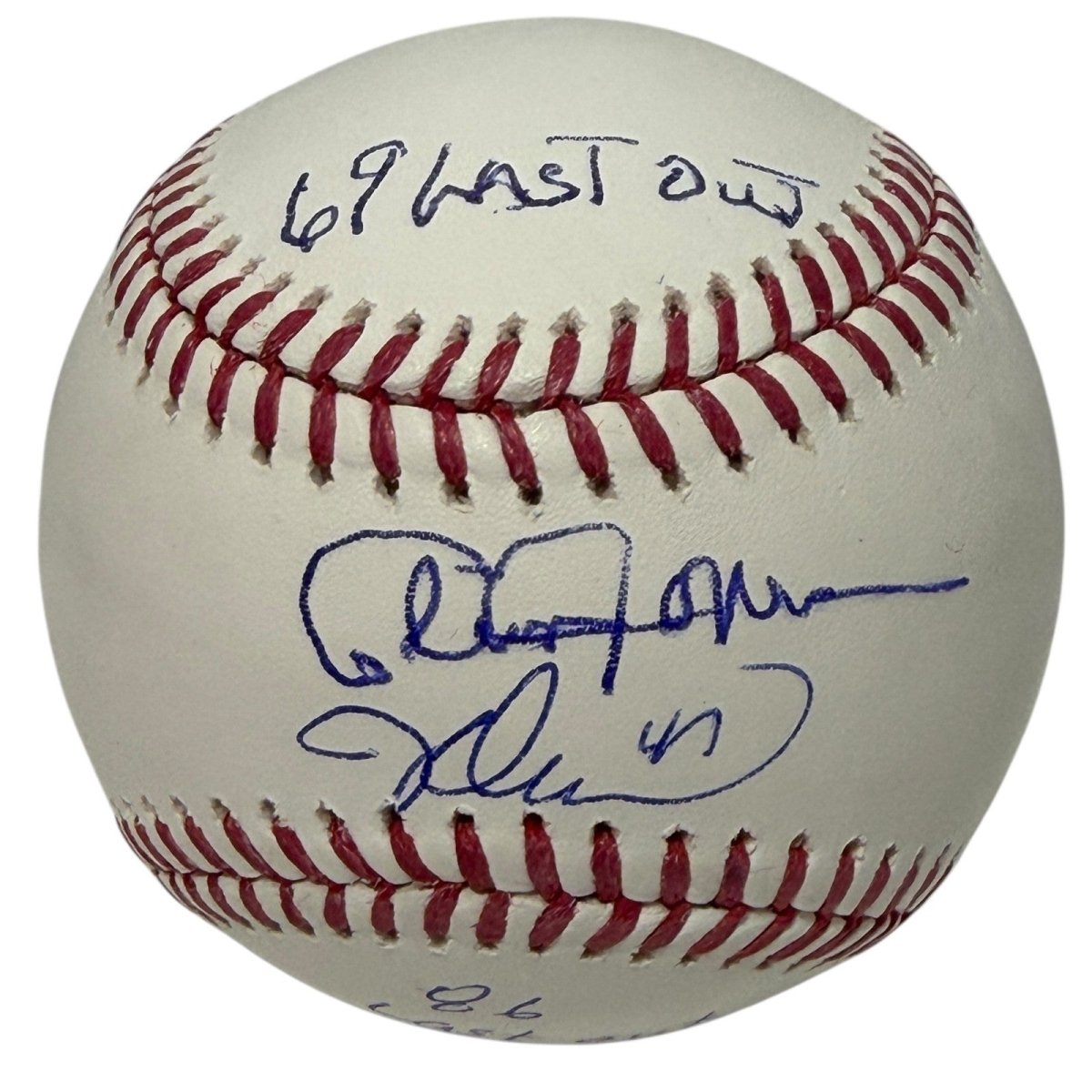 Cleon Jones & Jesse Orosco Dual Signed ROMLB Baseball w/ Last Out WS JSA Wit COA