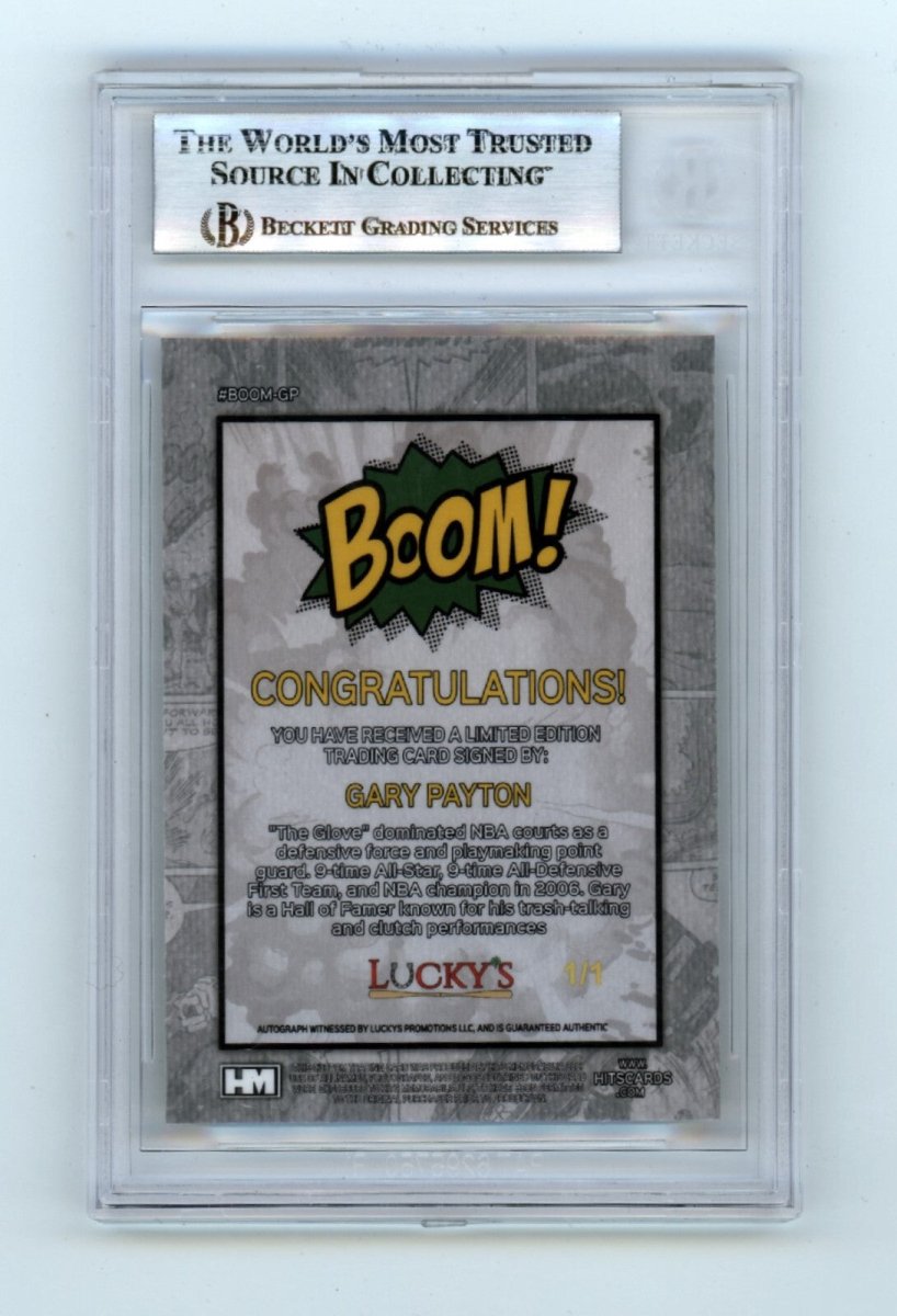 Gary Payton 2024 Hits Memorabilia BOOM Super #1/1 Signed BGS BAS Auto Sonics