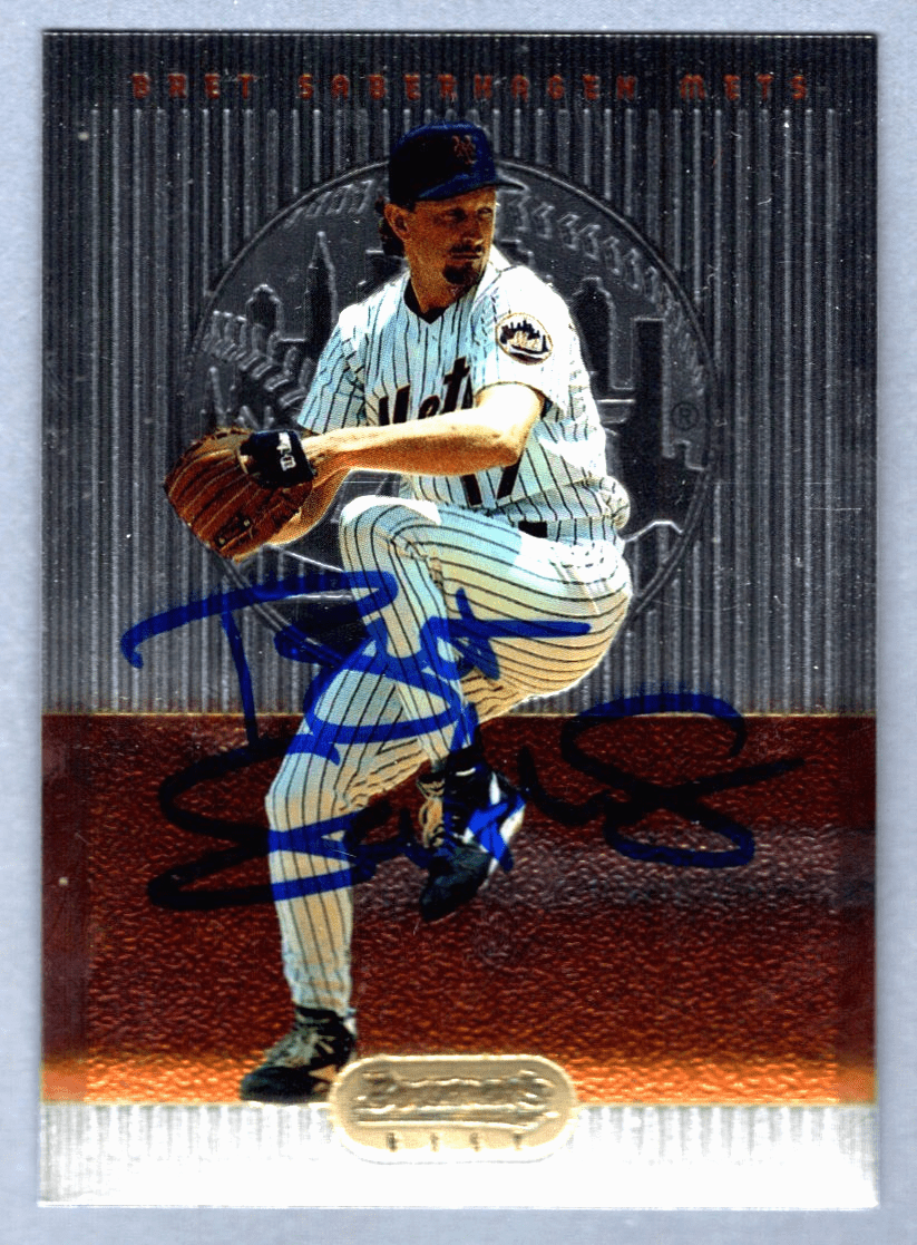 Bret Saberhagen Signed 1995 Bowman's Best #40 LSCM COA New York Mets