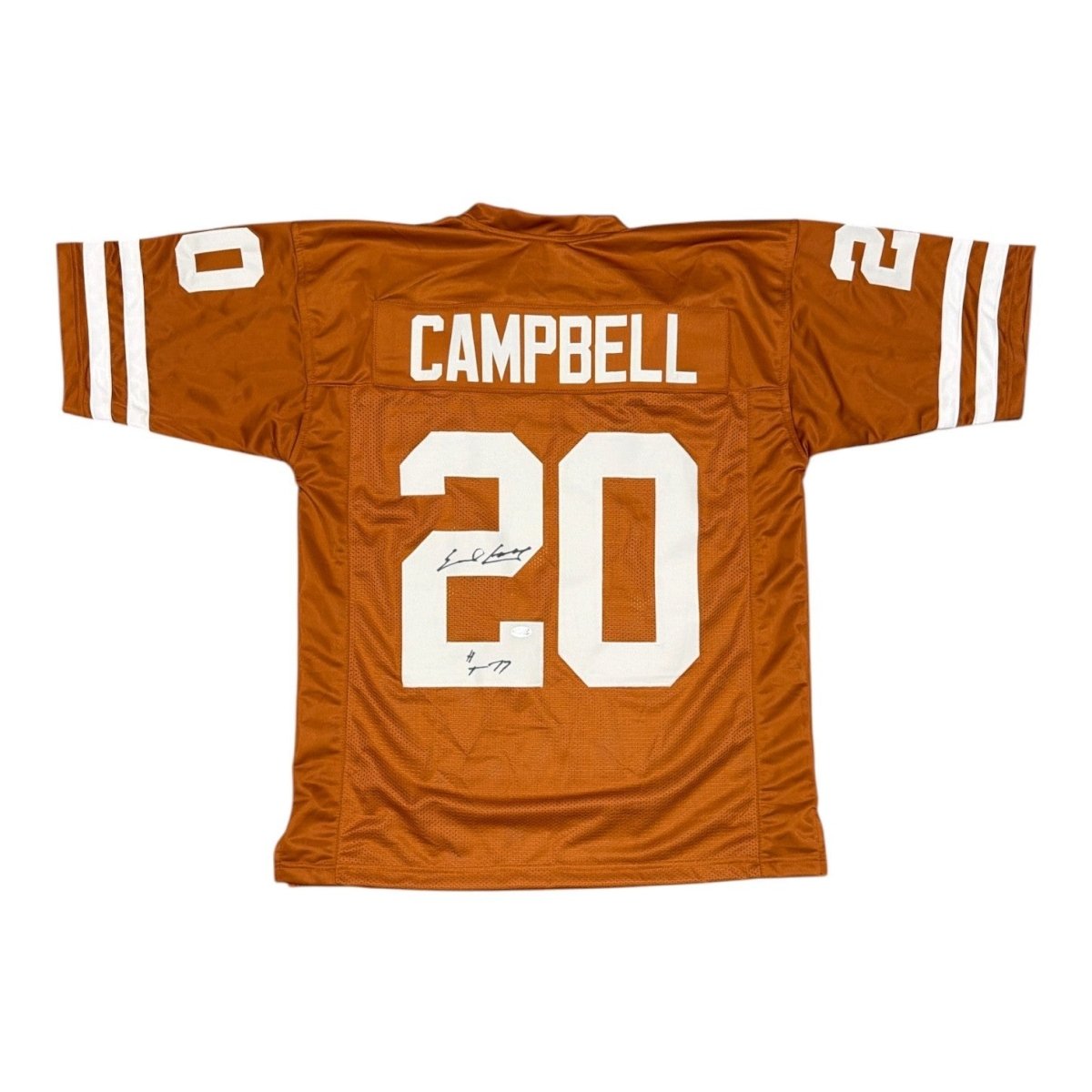 Earl Campbell Signed Texas Longhorns Custom Jersey w/ HT 77 JSA Witness COA