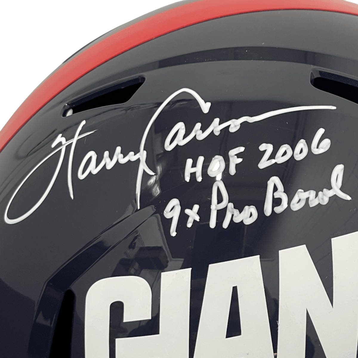 Harry Carson Signed Giants TB FS Full Size Helmet w/ 3x Ins Beckett Wit BAS COA
