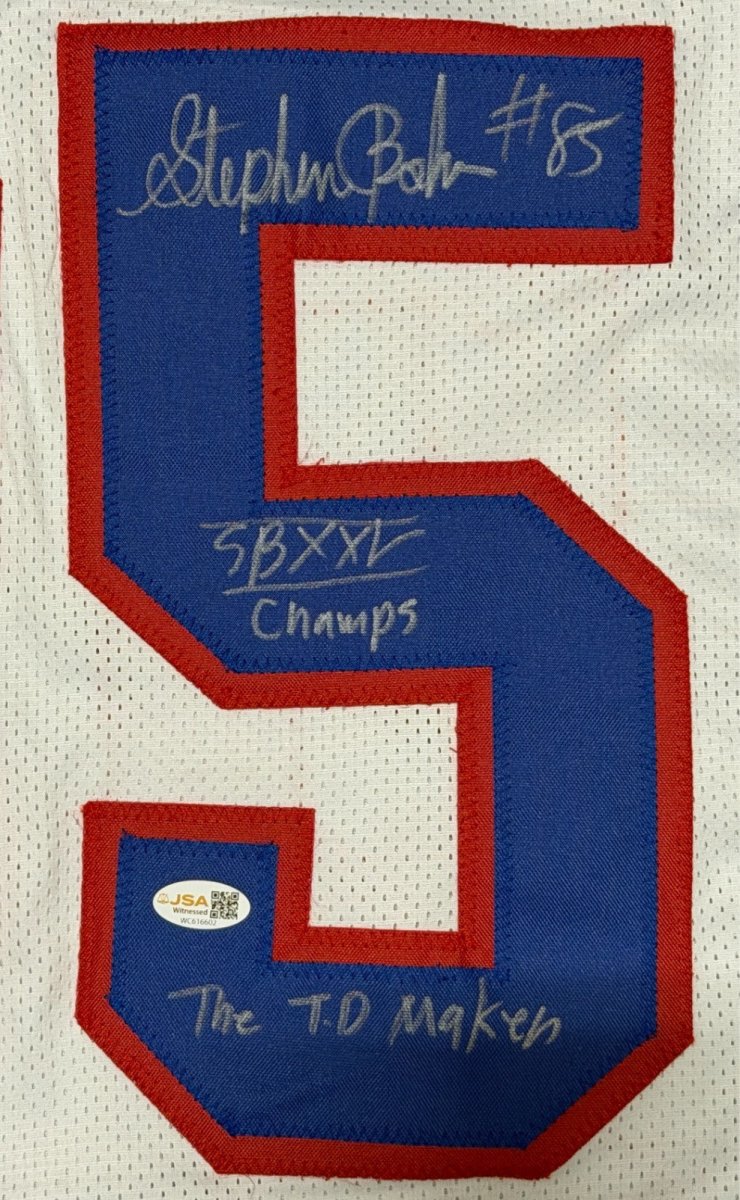 Stephen Baker Signed New York Giants Custom Jersey w/ 2x Insc JSA Witness COA