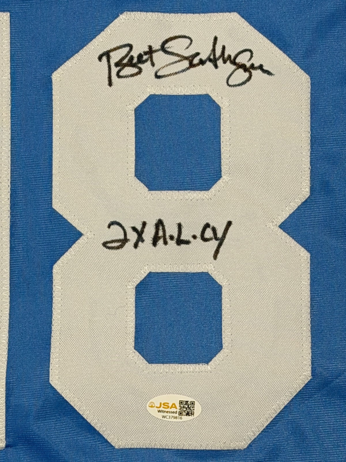 Bret Saberhagen Signed Royals Custom Jersey w/ 2x AL CY JSA Witness COA