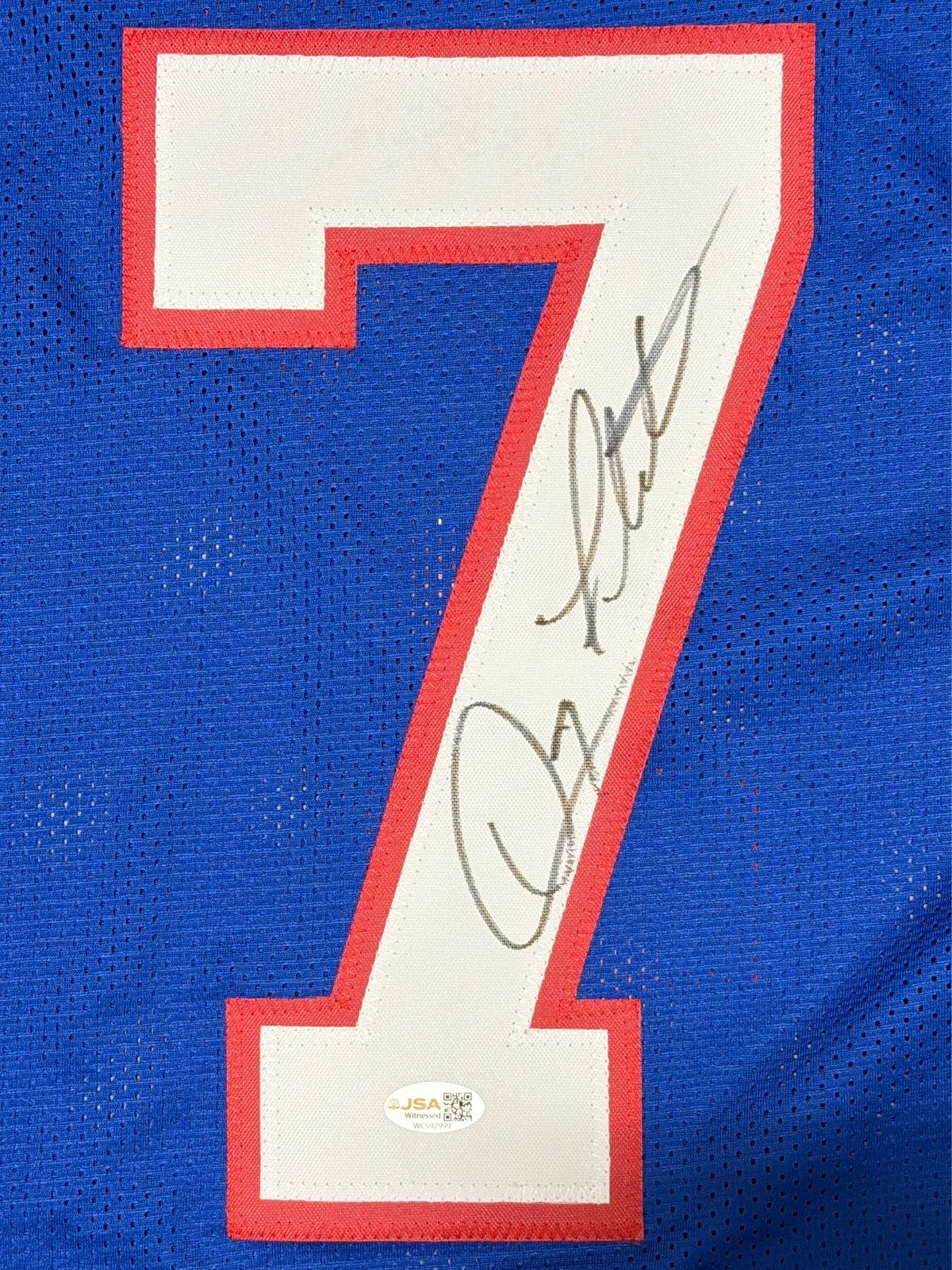 Doug Flutie Signed Autographed Buffalo Bills Custom Jersey JSA Witness COA