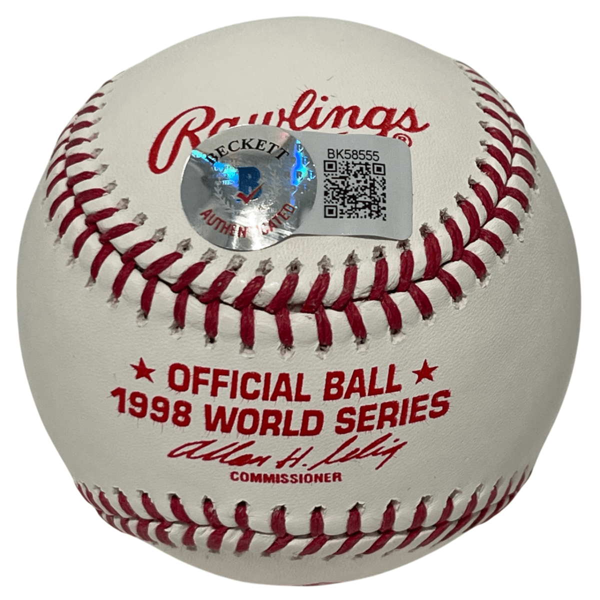 Joe Torre Signed 1998 World Series WS ROMLB Baseball Beckett Wit BAS COA