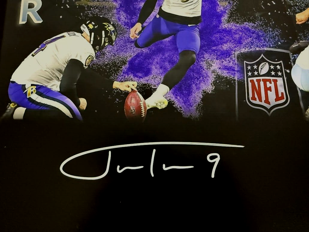 Justin Tucker &amp; Brandon Aubrey Dual Signed Auto 16x20 Photo Beckett Wit. BAS COA
