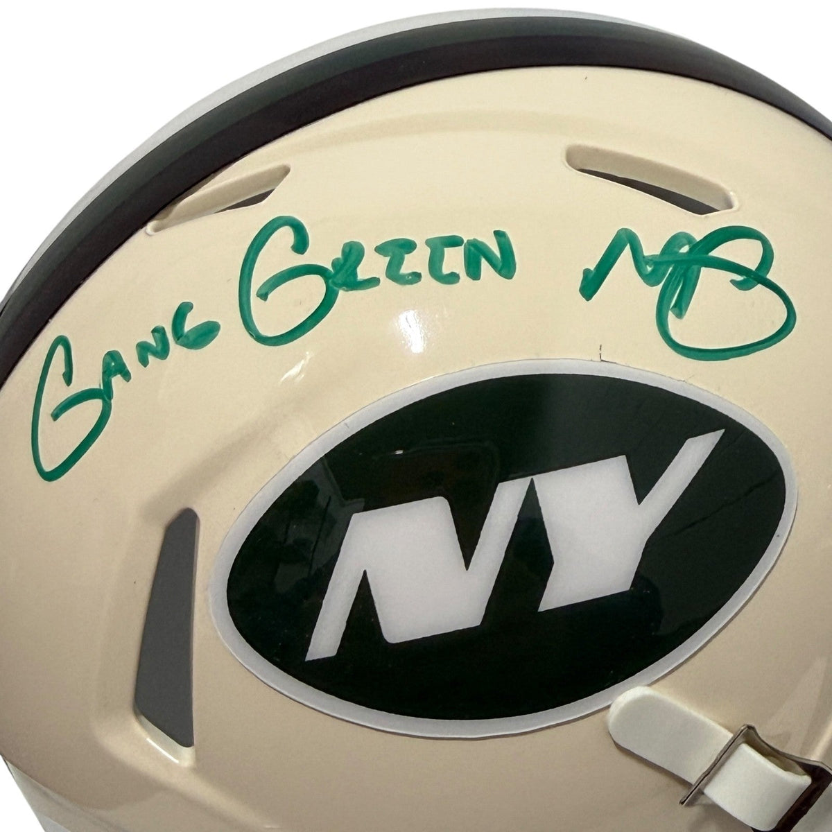 Minkah Fitzpatrick Signed Jets Retro Mini Helmet w/ Gang Green JSA Witness COA