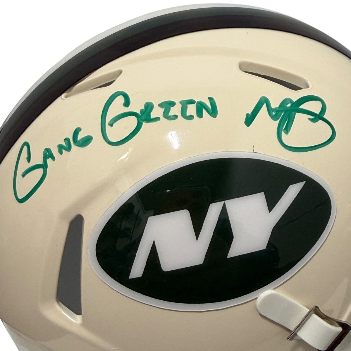 Minkah Fitzpatrick Signed Jets Retro Mini Helmet w/ Gang Green JSA Witness COA