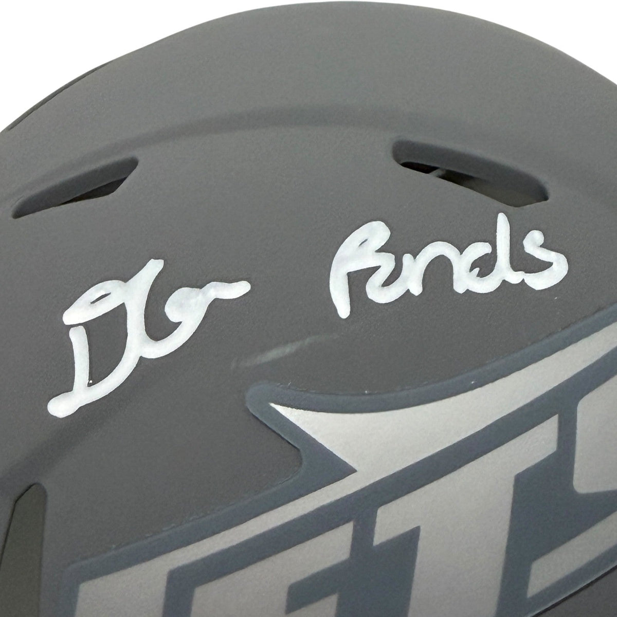 D'Angelo Ponds Signed New York Jets Slate Mini Helmet JSA Witness COA
