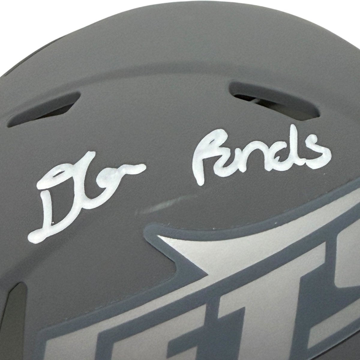 D'Angelo Ponds Signed New York Jets Slate Mini Helmet JSA Witness COA