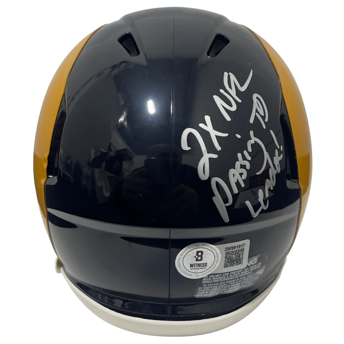 Jim Everett Signed Rams TB Mini Helmet 2 NFL Passing TD Leader Beckett W BAS COA