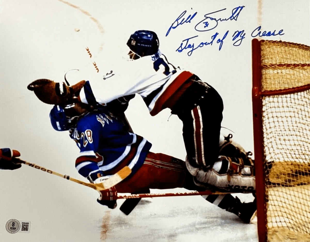 Billy Smith Signed Islanders 11x14 Photo Stay Out of My Crease Beckett W BAS COA