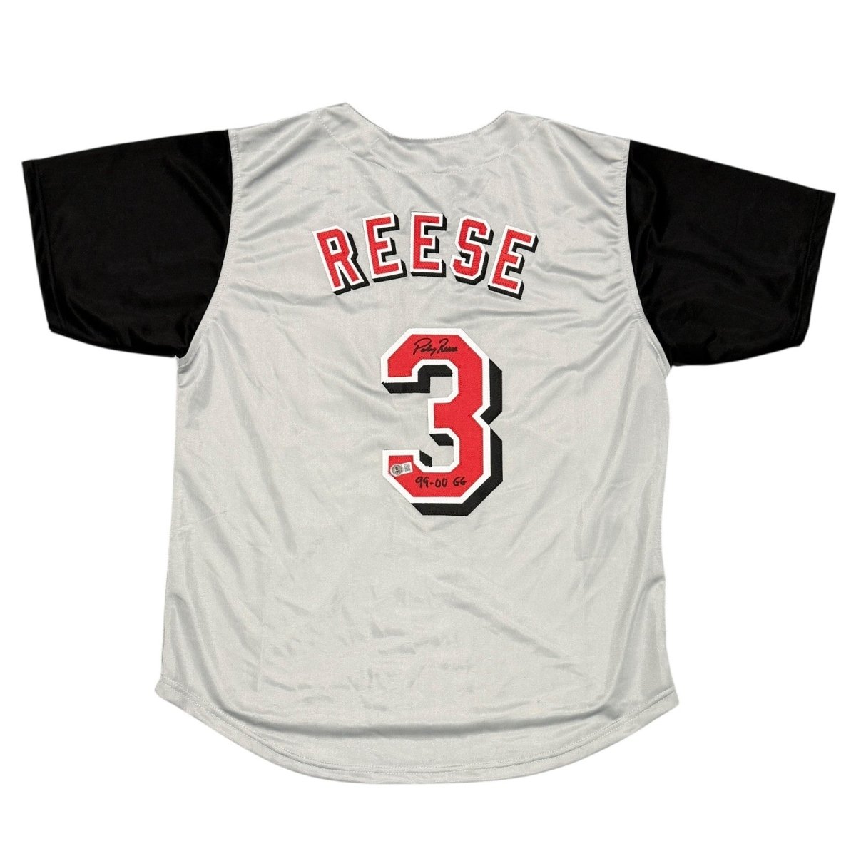 Pokey Reese Signed Reds Custom Jersey w/ 99-00 GG Beckett Witness BAS COA