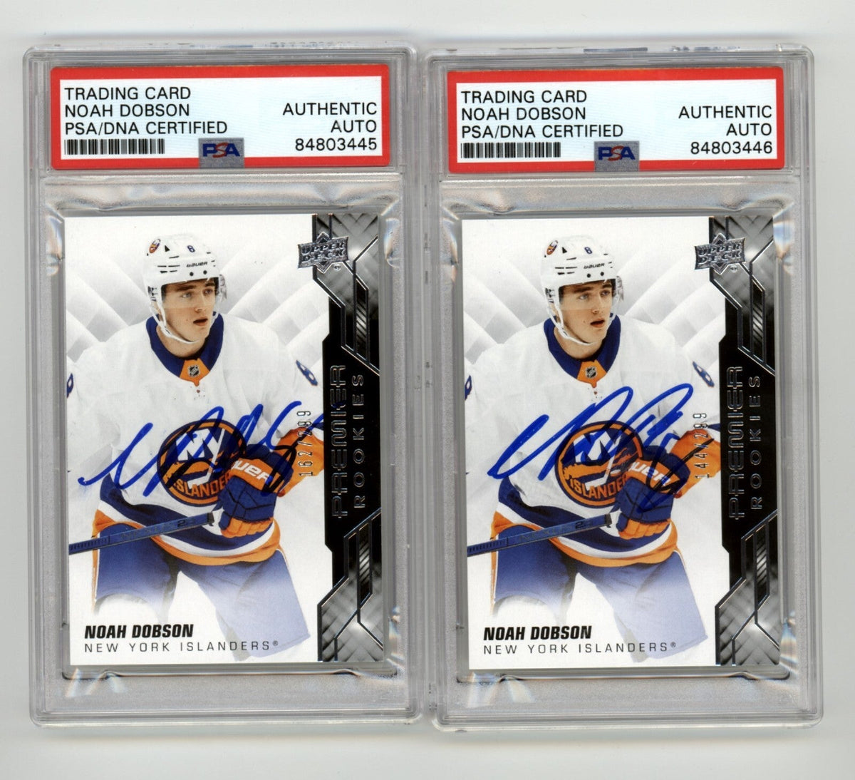 Noah Dobson 2019-20 Upper Deck Premier Rookie RC #/299 Signed PSA Auto