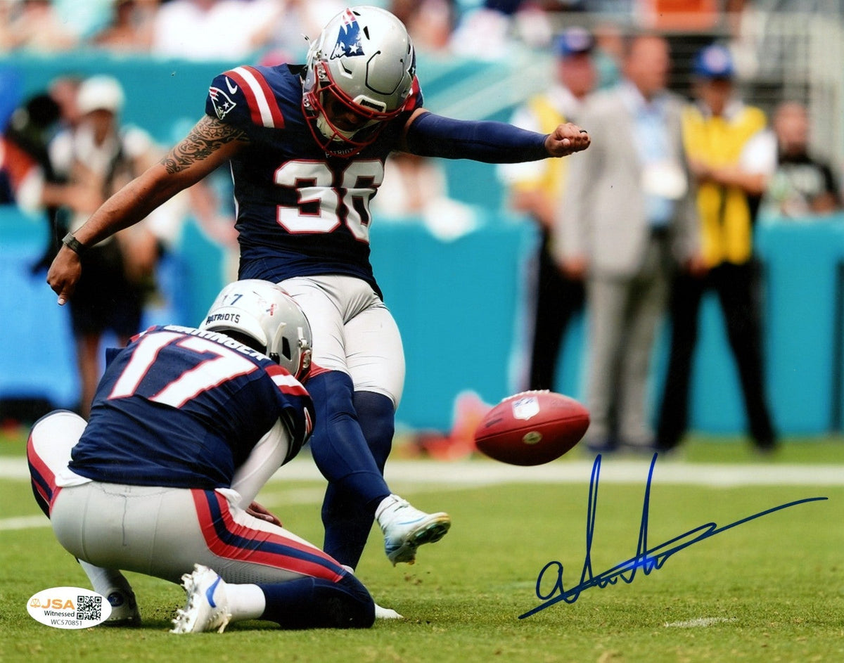 Andres Borregales Signed Autographed Patriots 8x10 Photo JSA Witness COA #2
