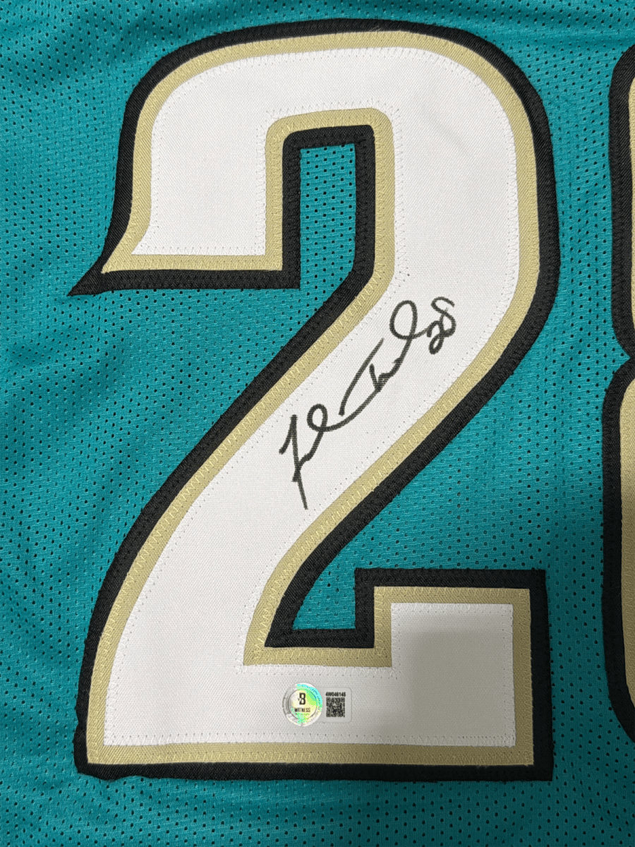 Fred Taylor Signed Jacksonville Jaguars Custom Jersey Beckett Witness BAS COA