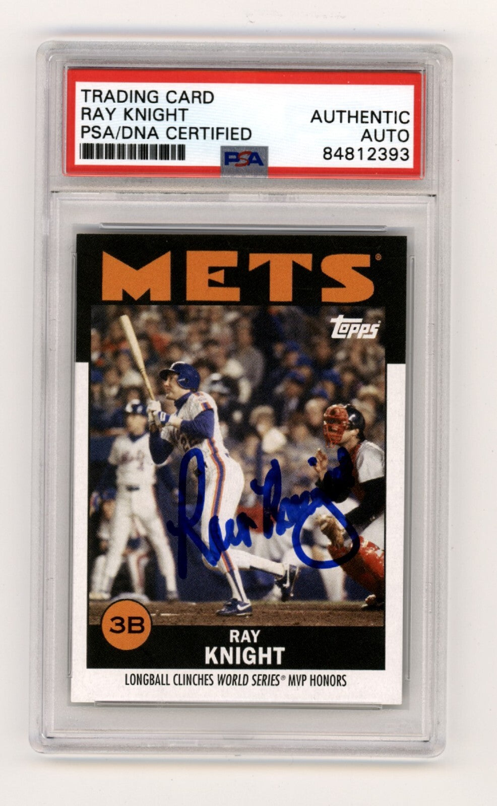 Ray Knight 2021 Topps Once Upon a Time in Queens Color #34 Signed PSA Auto Mets