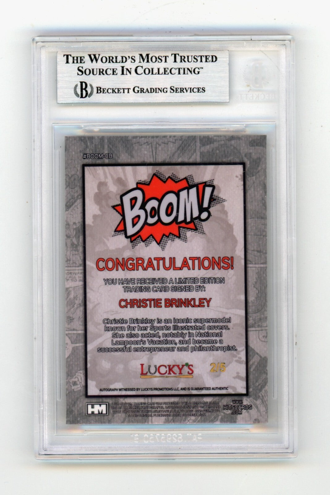 Christie Brinkley 2024 Hits Memorabilia BOOM Gold /5 Signed BGS BAS Auto