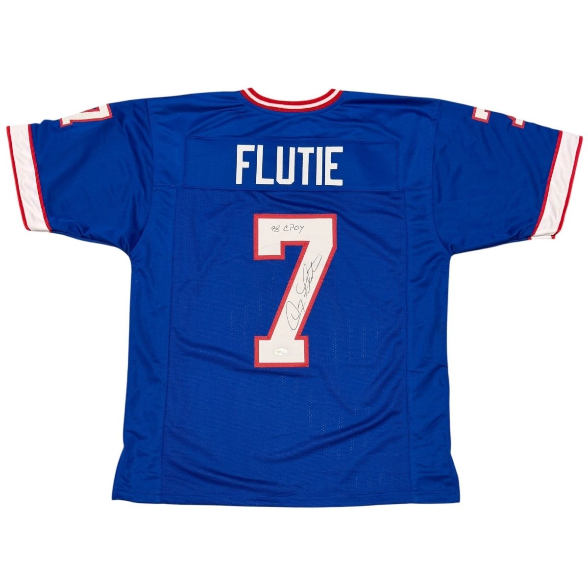 Doug Flutie Signed Buffalo Bills Custom Jersey w/ 98 CPOY JSA Witness COA
