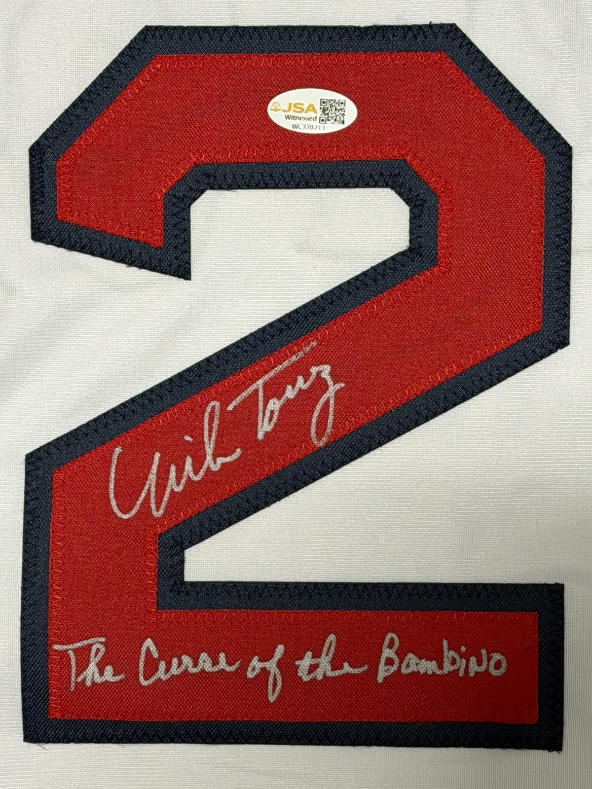Mike Torrez Signed Red Sox Custom Jersey w/ The Curse of the Bambino JSA Wit COA