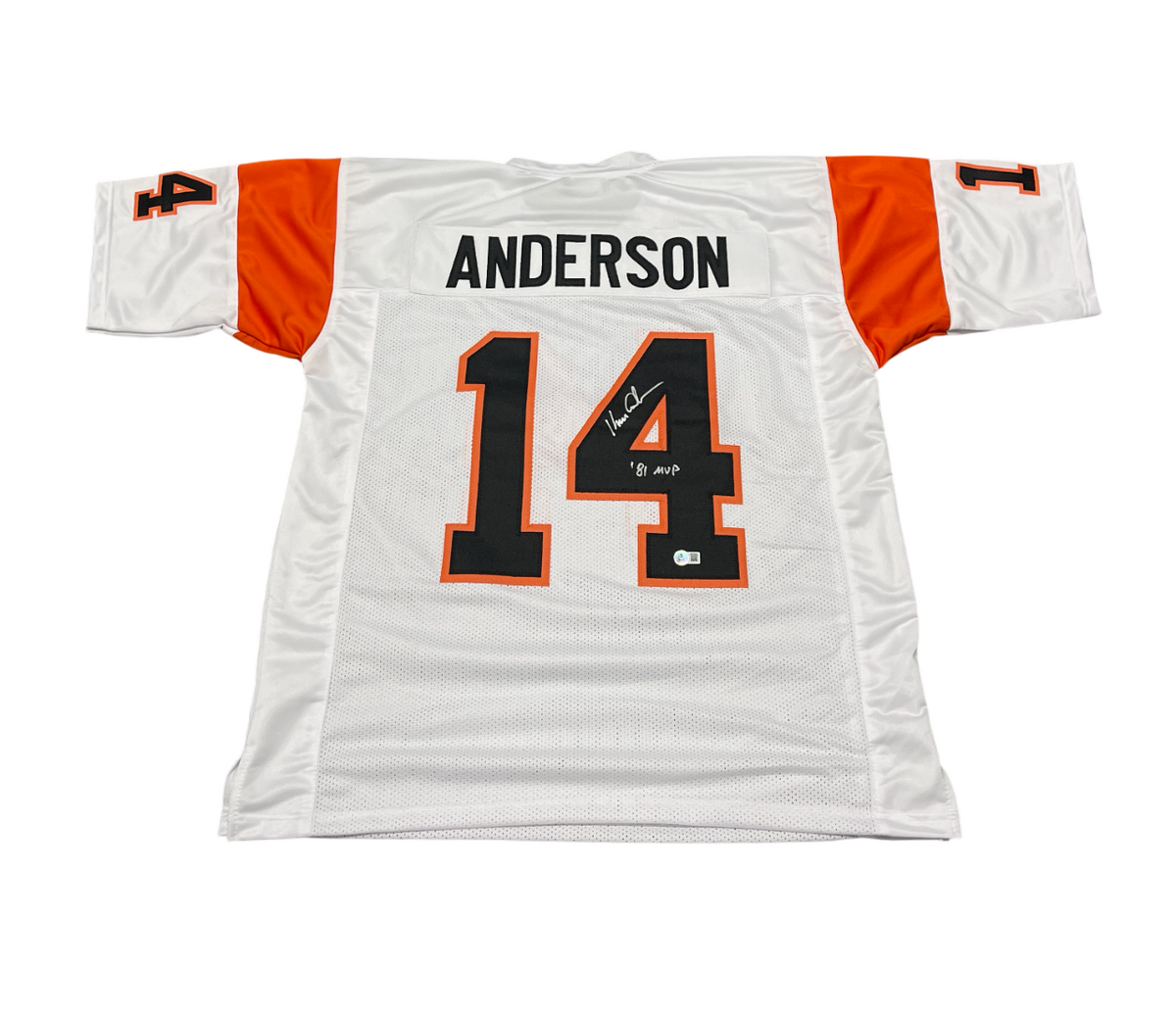 Ken Anderson Signed Bengals Custom Jersey w/ 81 MVP Beckett Witness BAS COA