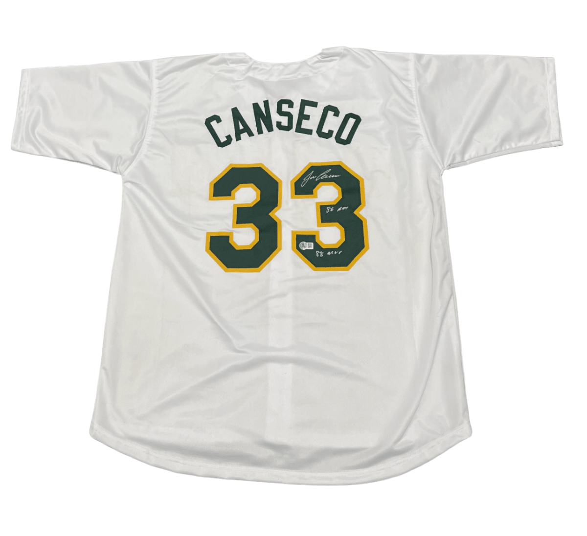 Jose Canseco Signed Oakland Athletics Custom Jersey w/ 2 Insc Beckett W BAS COA