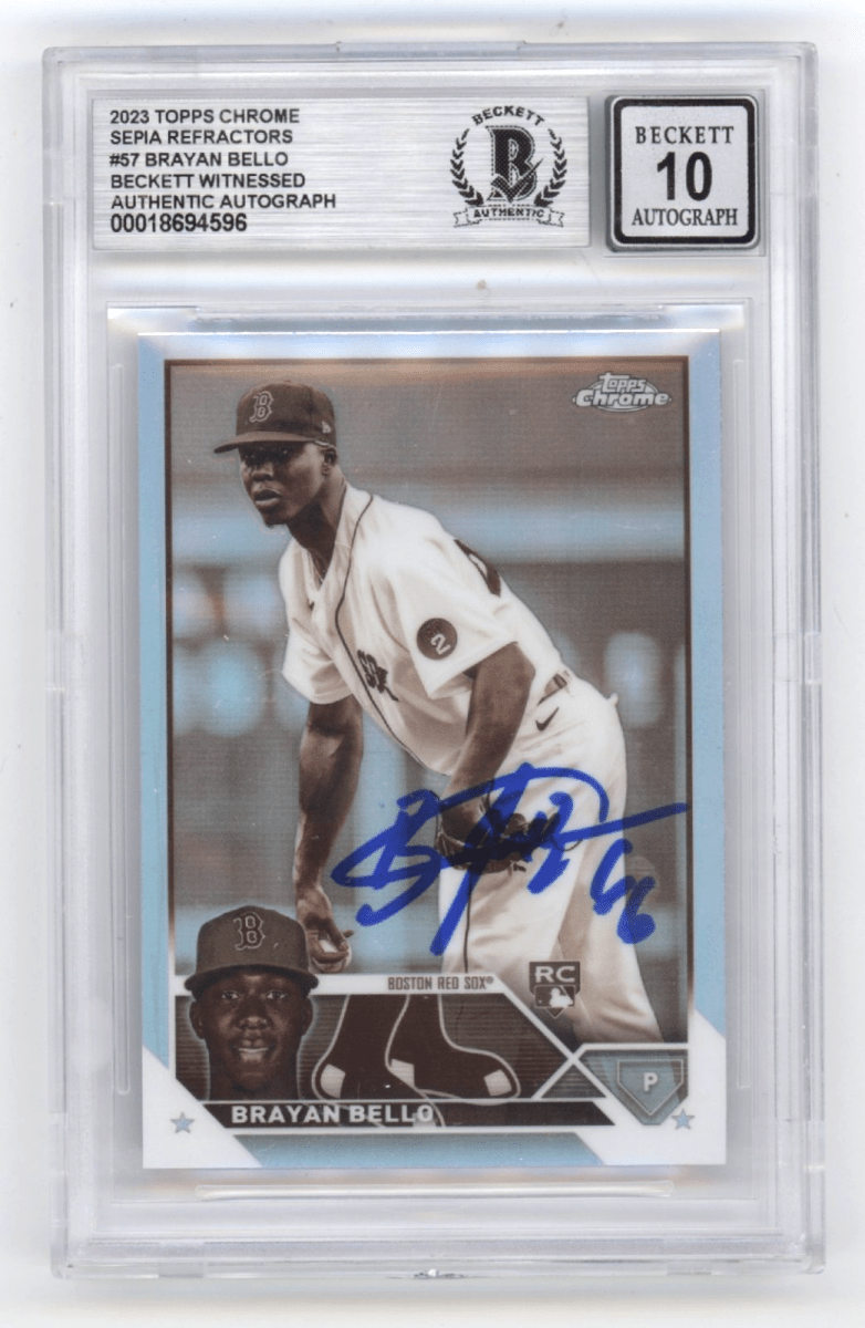Brayan Bello 2023 Topps #57 Sepia Refractor Signed Rookie RC Beckett BGS 10 Auto