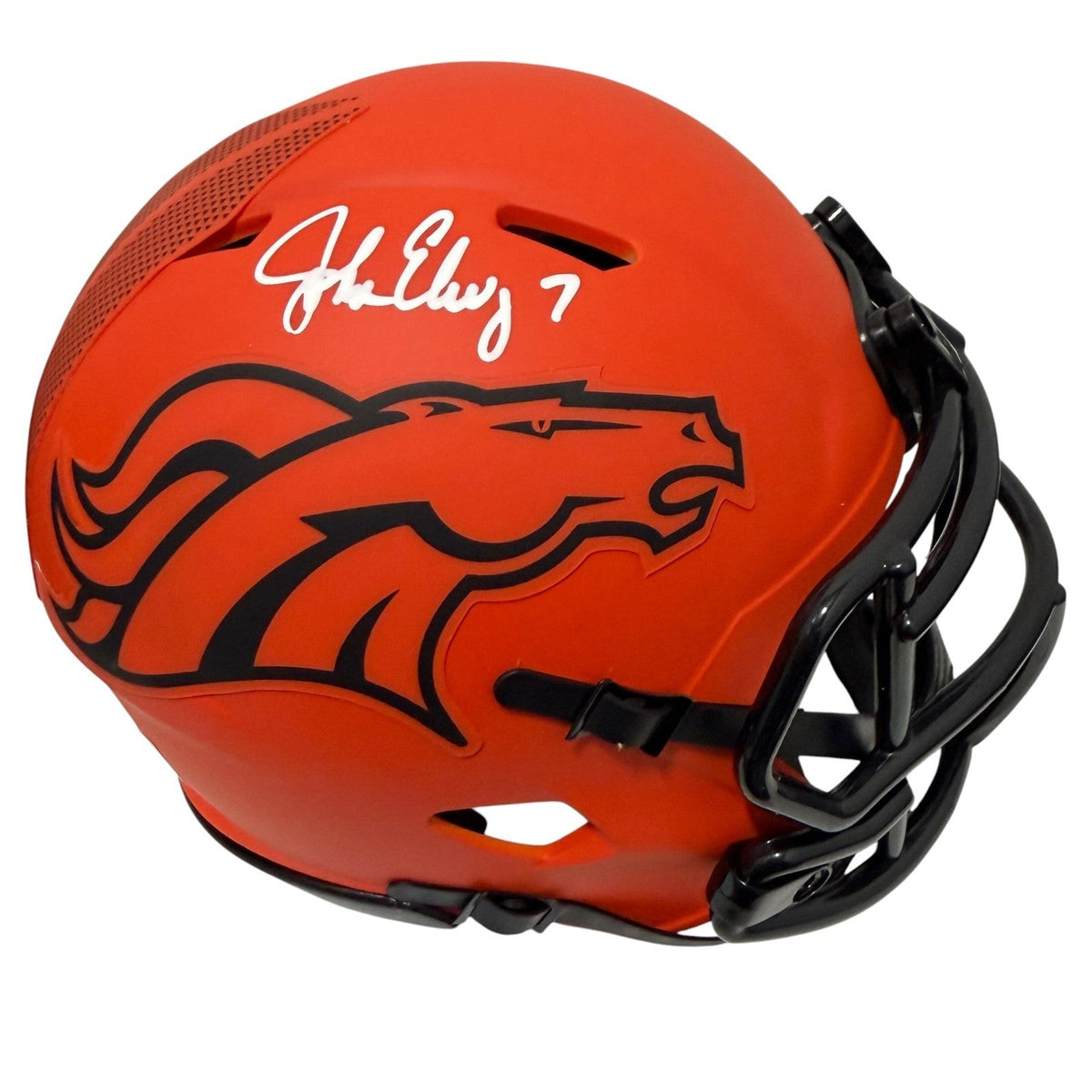 John Elway Signed Autographed Denver Broncos Rave Mini Helmet JSA COA
