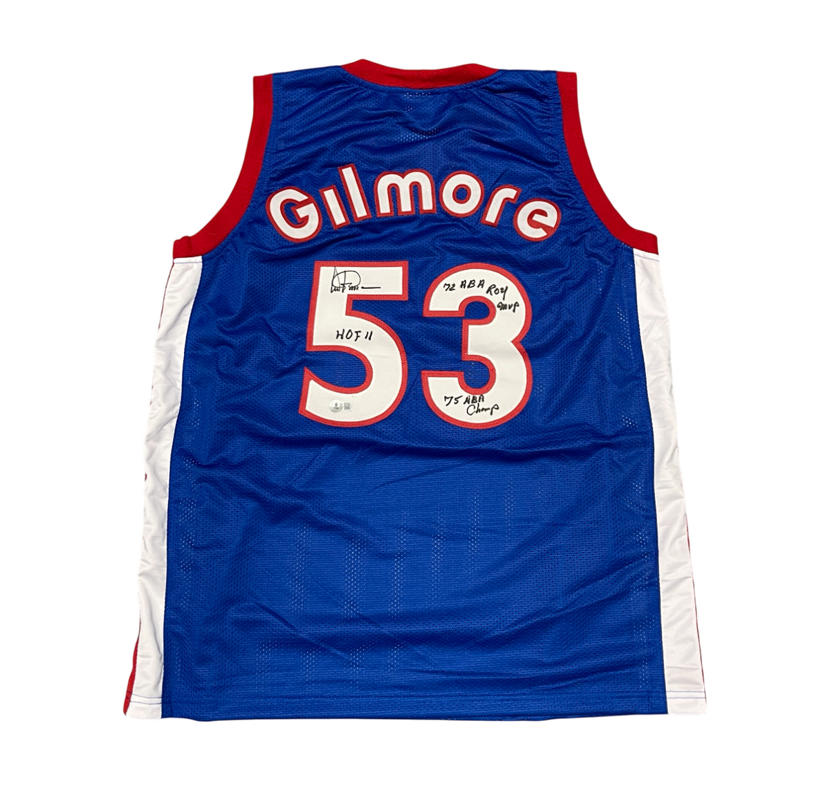 Artis Gilmore Signed Kentucky Custom Jersey w/ 3 Ins Beckett Witness BAS COA