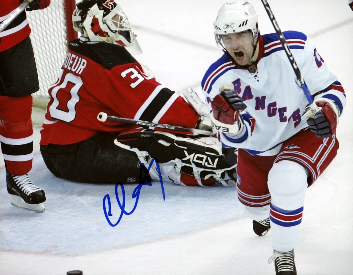 Chris Drury Signed Autographed New York Rangers 8x10 Photo LSCM COA #8