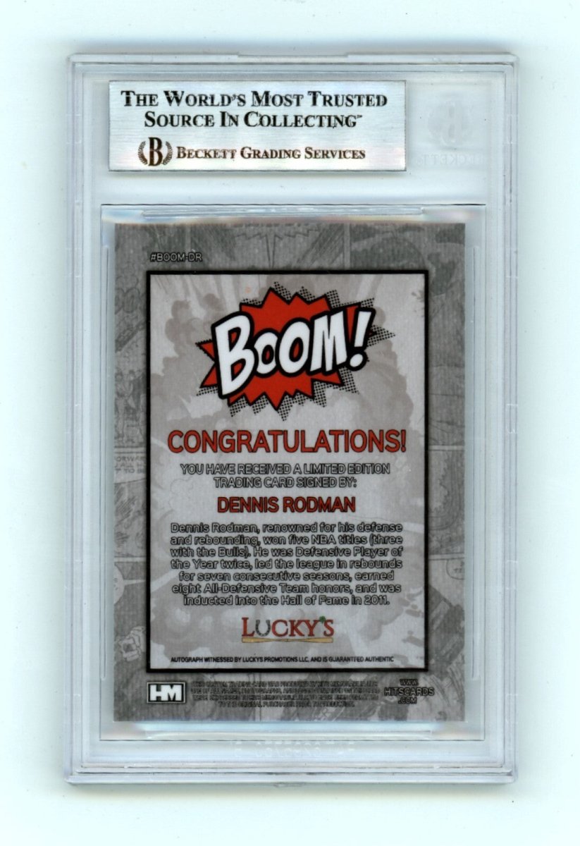 Dennis Rodman 2024 Hits Memorabilia BOOM Silver Signed BGS BAS Auto Bulls