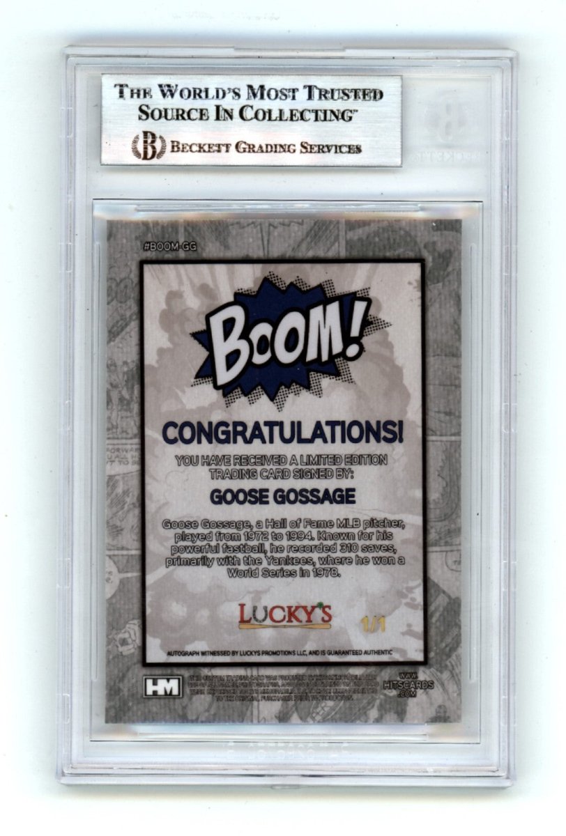 Goose Gossage 2024 Hits Memorabilia BOOM Gold #1/1 Signed BGS BAS Auto Yankees
