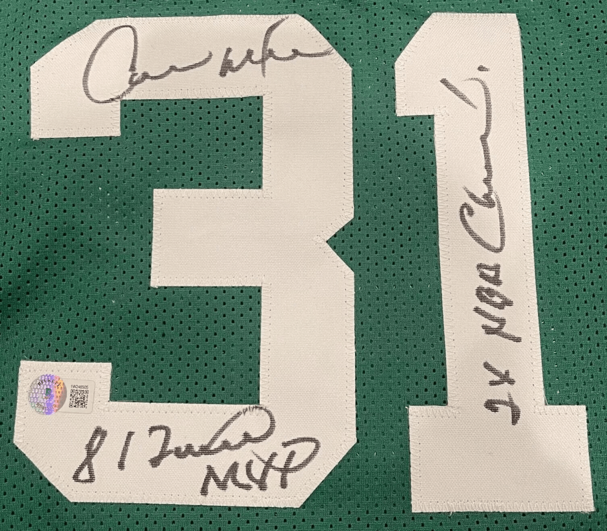 Cedric Maxwell Signed Celtics Custom Jersey w/ MVP + Champs Beckett BAS COA