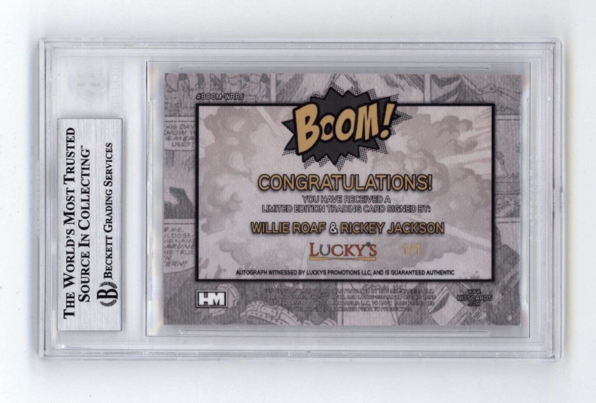 Willie Roaf & Rickey Jackson 2024 Hits BOOM Super #1/1 Dual Signed BGS BAS Auto