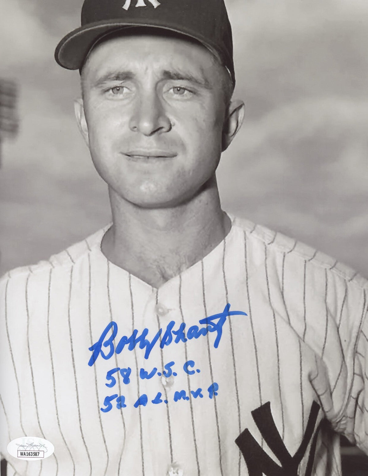 Bobby Shantz Signed New York Yankees 8x10 Photo w/ 58 WSC + 52 AL MVP JSA COA #2