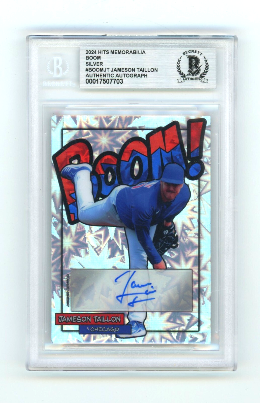 Jameson Taillon 2024 Hits Memorabilia BOOM Silver Signed BGS BAS Auto Chicago