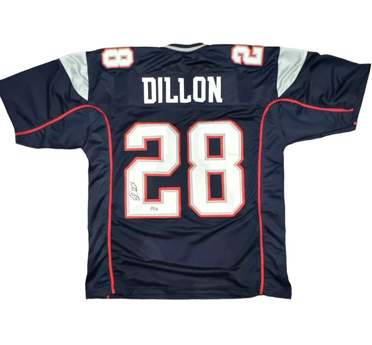 Corey Dillon Signed New England Patriots Custom Jersey Beckett Witness BAS COA