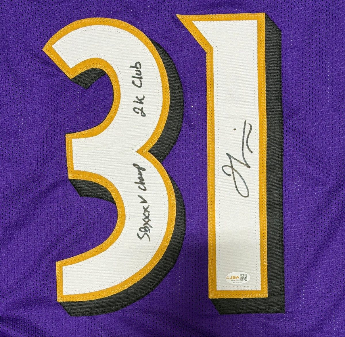 Jamal Lewis Signed Ravens Custom Jersey w/ SB XXXV Champ + 2K Club JSA Wit COA