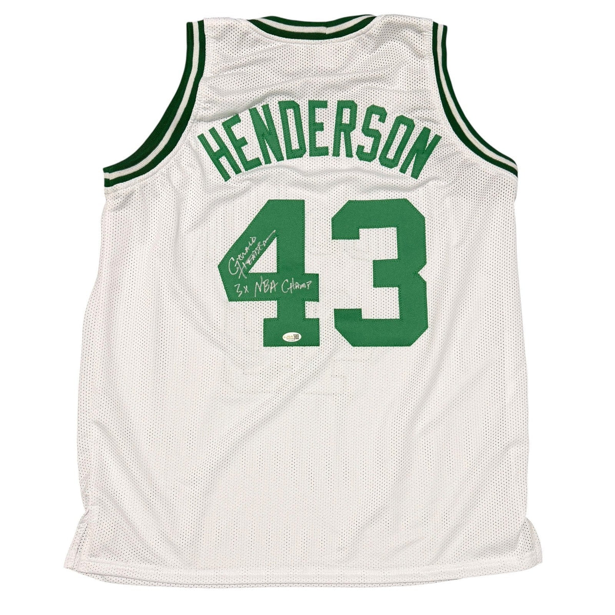 Gerald Henderson Signed Celtics Custom Jersey w/ 3x NBA Champ JSA Witness COA